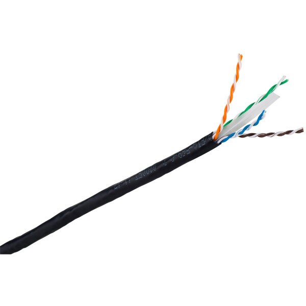 Main product image for 1000 ft. Black CAT 6 23 AWG CMR 600 MHz U/UTP Solid 102-200